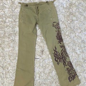 DA-NANG Dragon Embroidered Sequined Cargo Pants